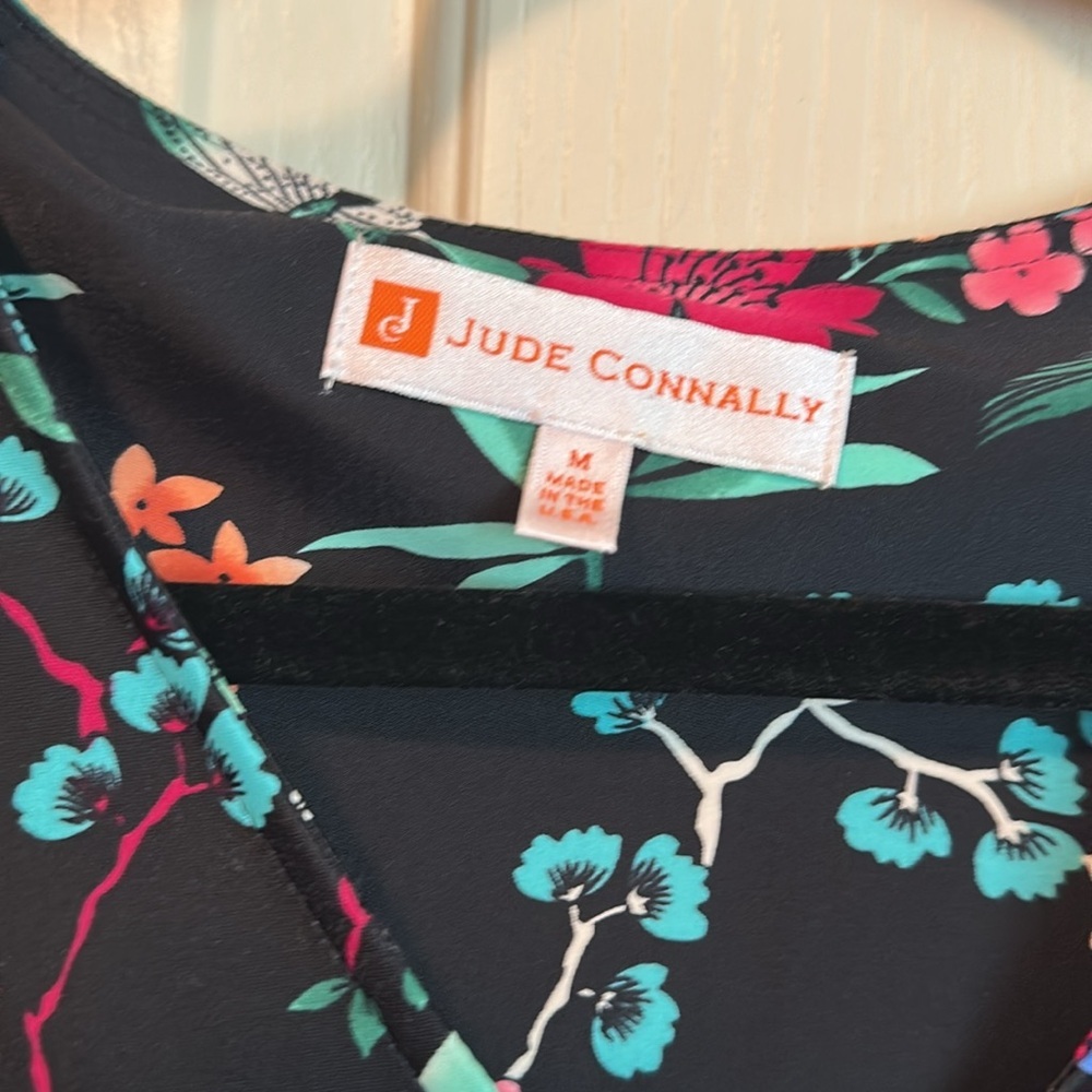Jude Connally BlackDress with Colorful Floral Design, size medium - Picture 5 of 16